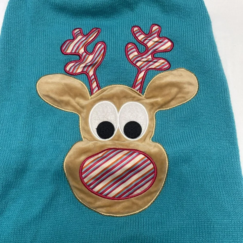 Christmas Reindeer Sweater Size XL For M - L Dogs Knitted Warm Sweater Holidays